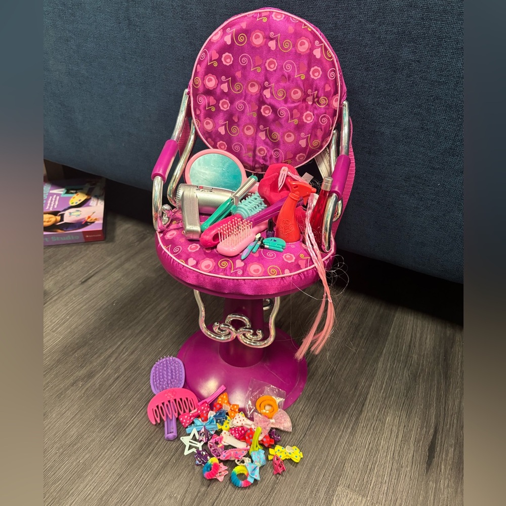 Pink and Silver Doll Salon Set